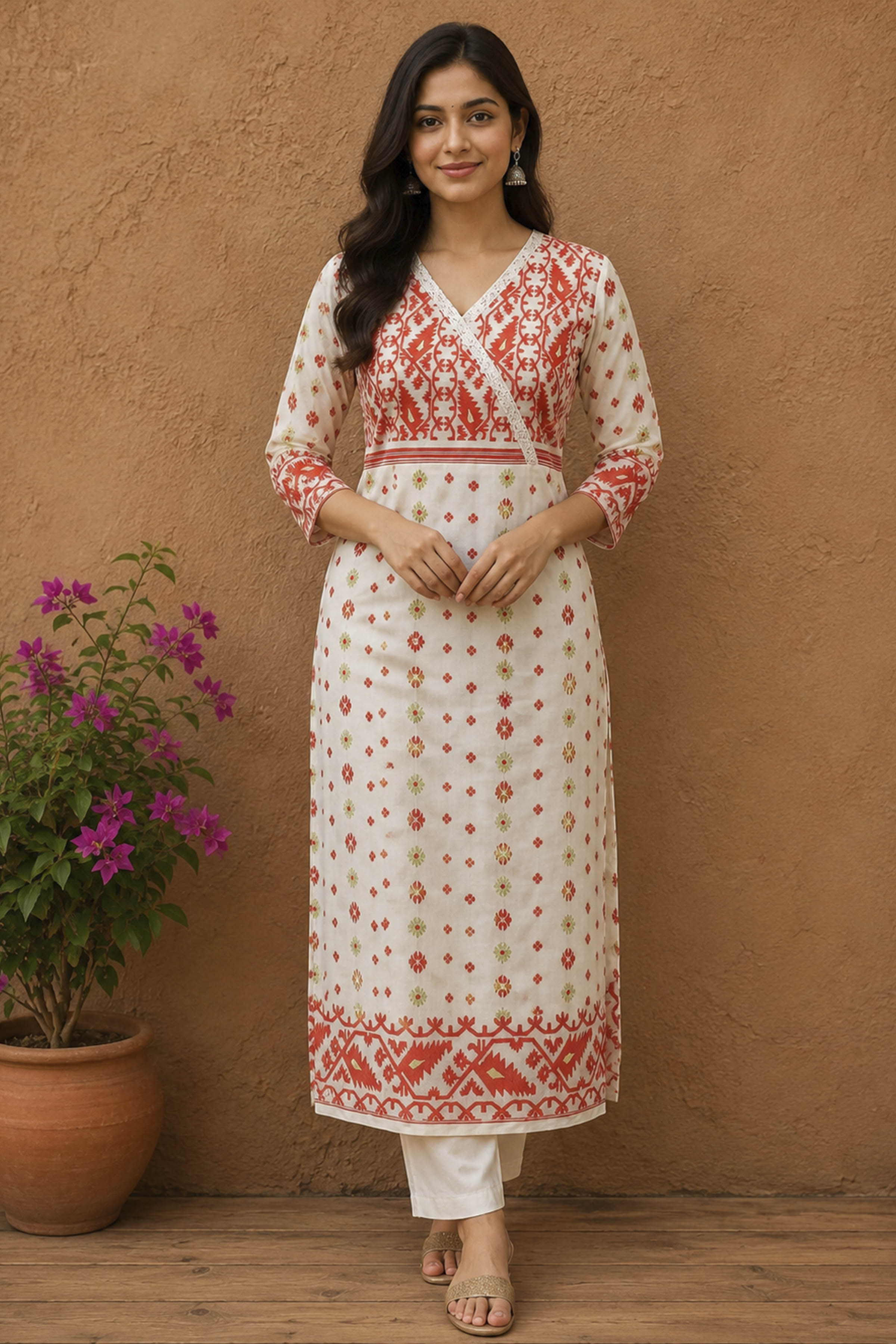 Resham Jamdani Kurti SN26WPRJ195