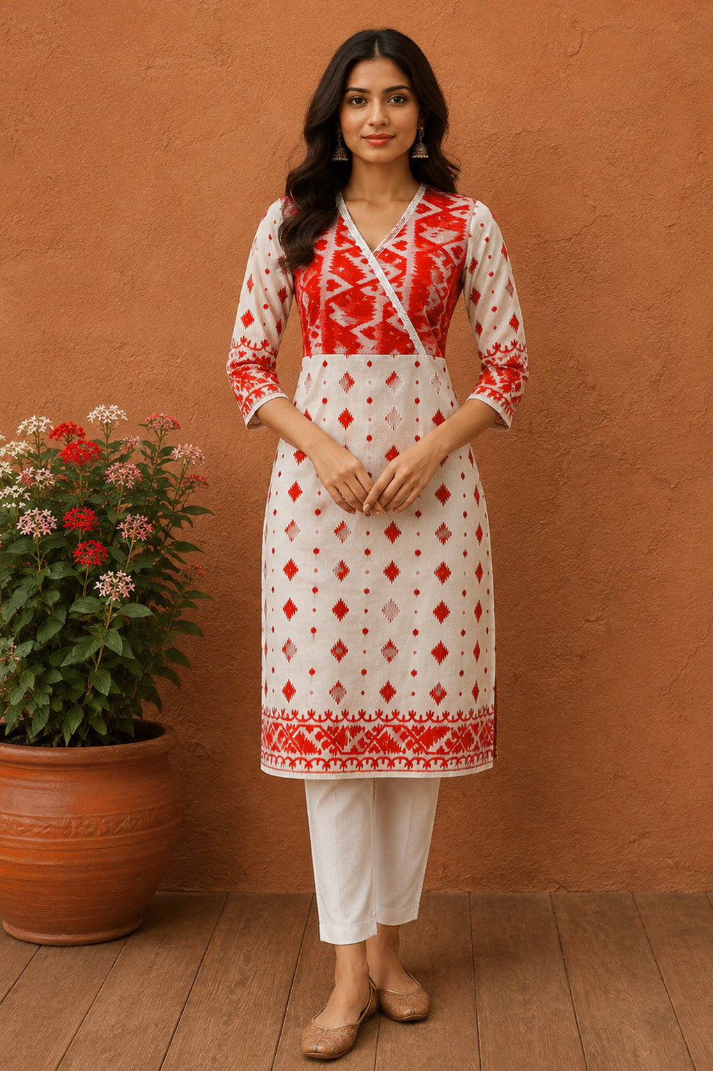 Resham Jamdani Kurti SN26WPRJ196