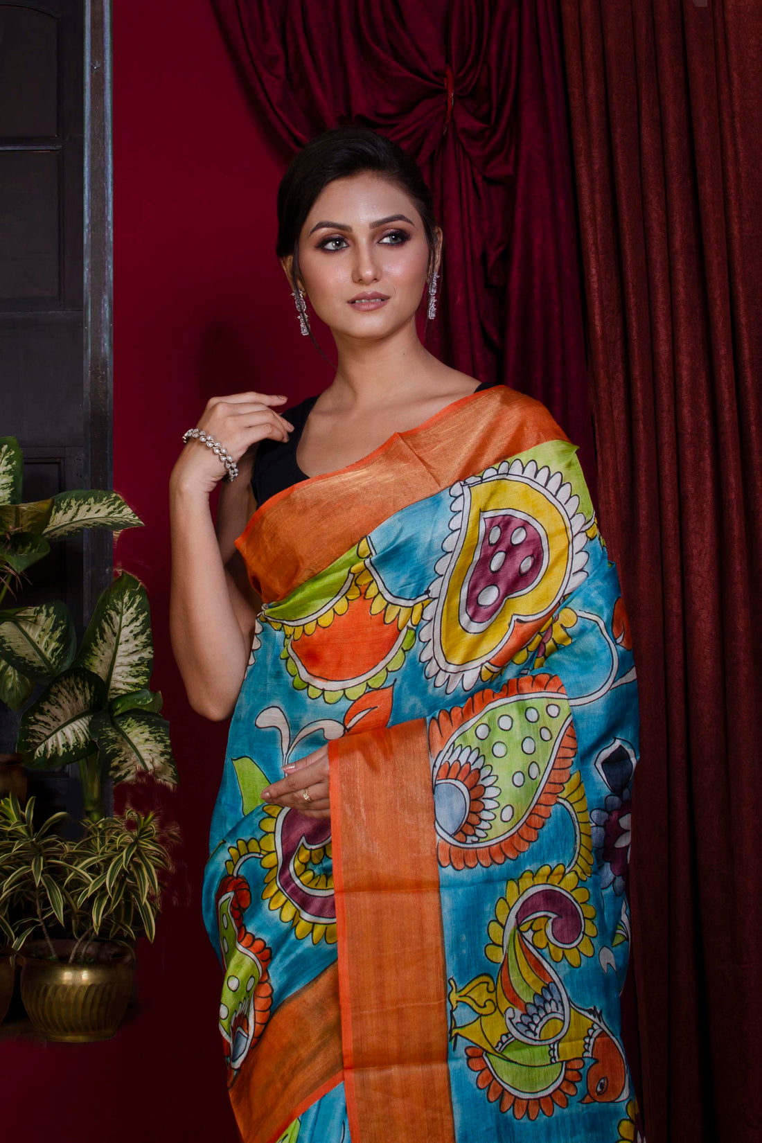 Pure Zari Tussar Hand Painted Saree SN20228016