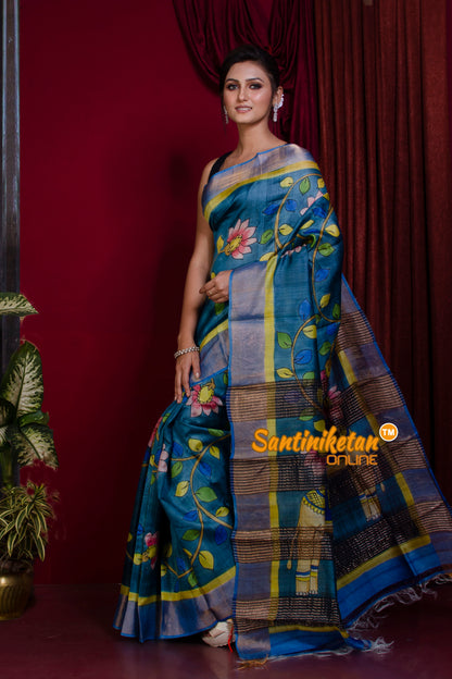Pure Zari Tussar Hand Painted Saree SN20228086