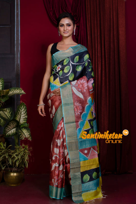 Pure Zari Tussar Hand Painted Saree SN20228095