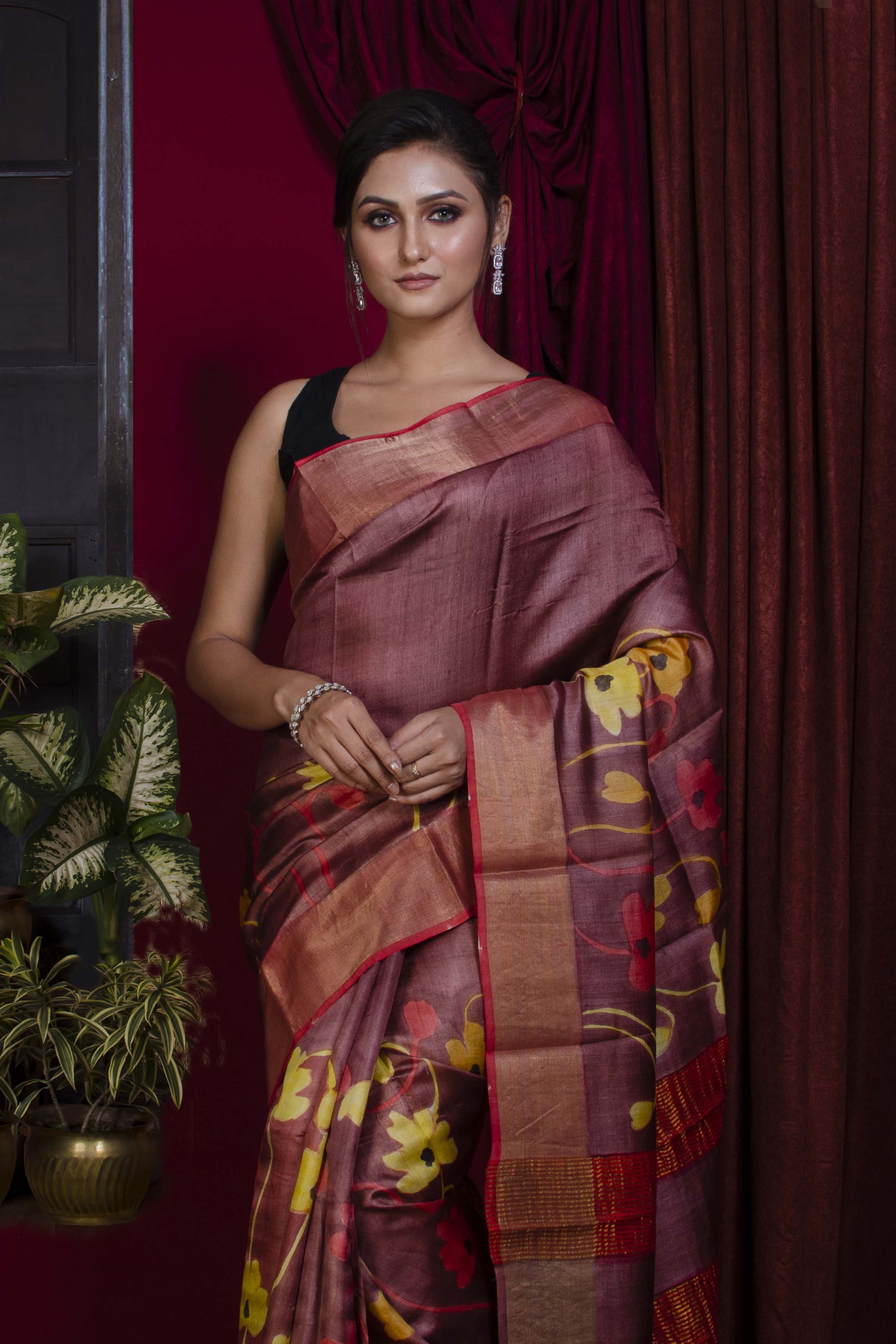 Pure Zari Tussar Hand Painted Saree SN20228098