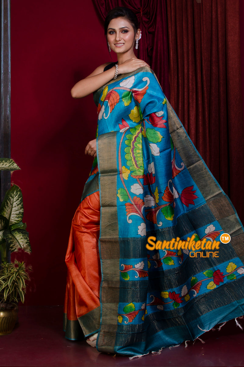 Pure Zari Tussar Hand Painted Saree SN20228107