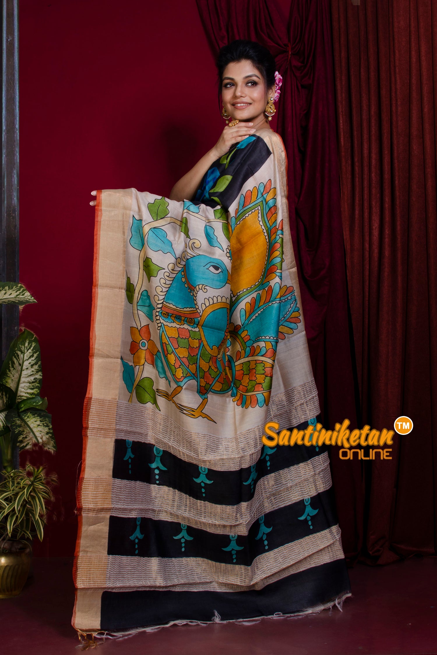 Pure Zari Tussar Hand Painted Saree SN20228244