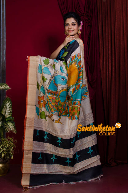 Pure Zari Tussar Hand Painted Saree SN20228244