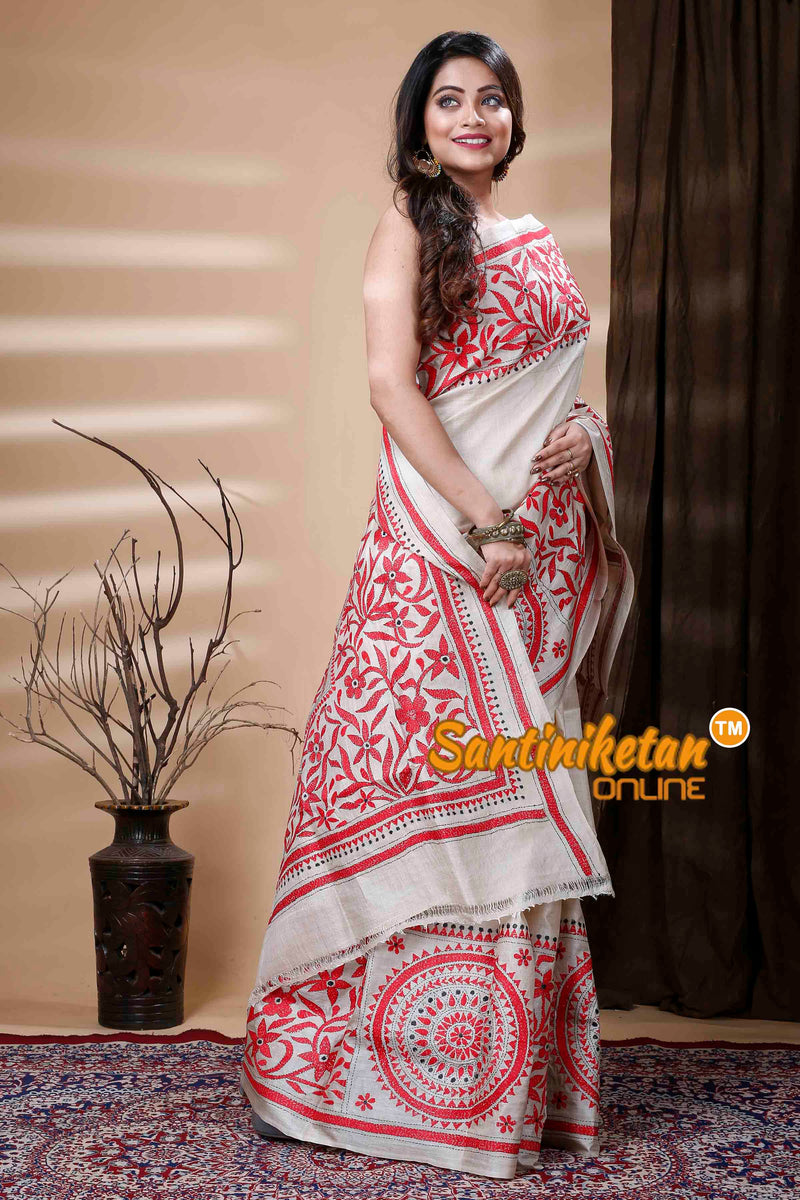 Gachi Tussar Silk Kantha Stitch Saree SN202310976