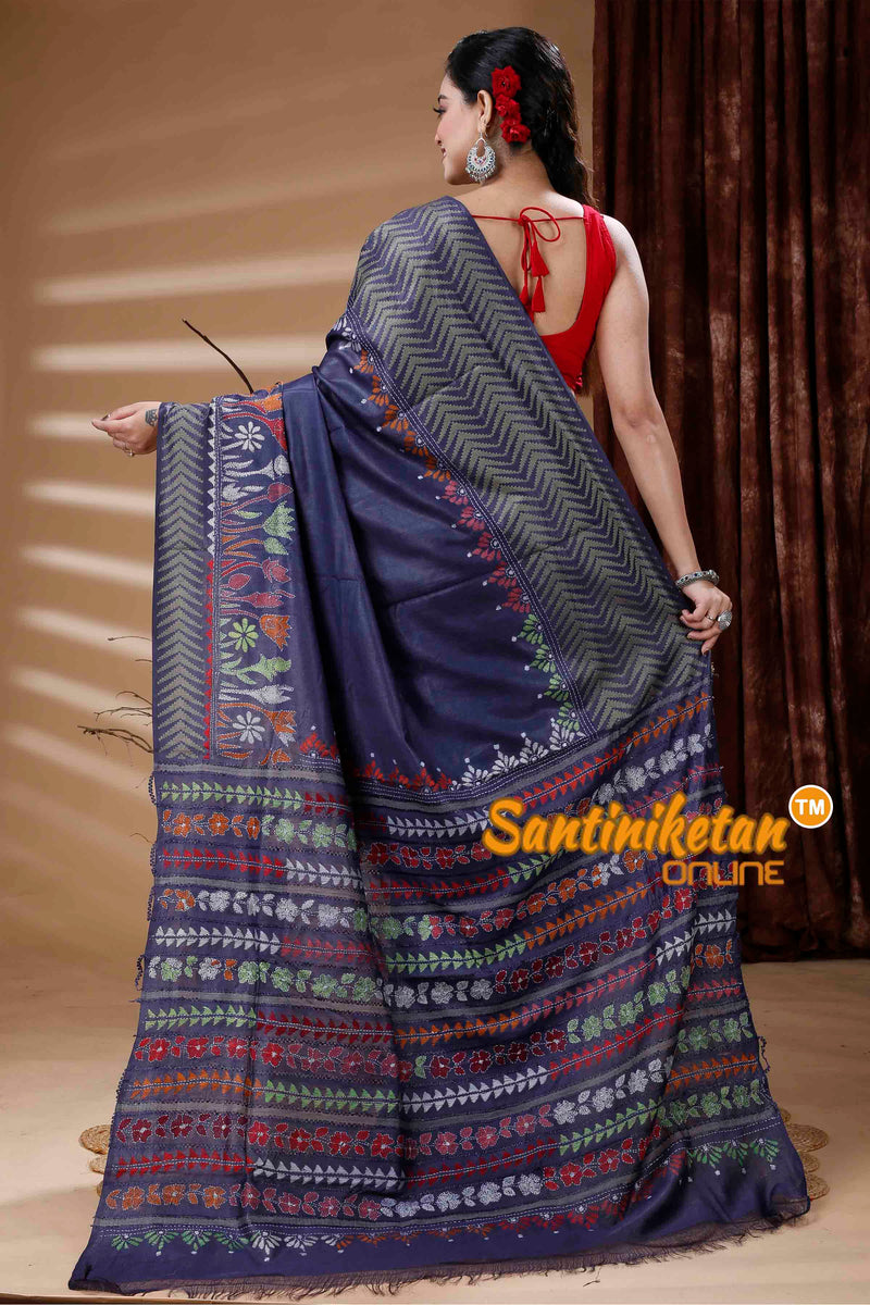 Bhagalpur Silk Kantha Stitch Saree SN202311314