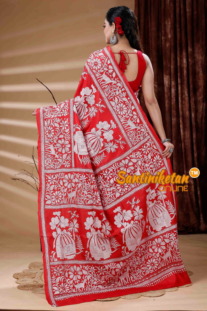 Pure Bangalore Silk Kantha Stitch Saree SN202311339