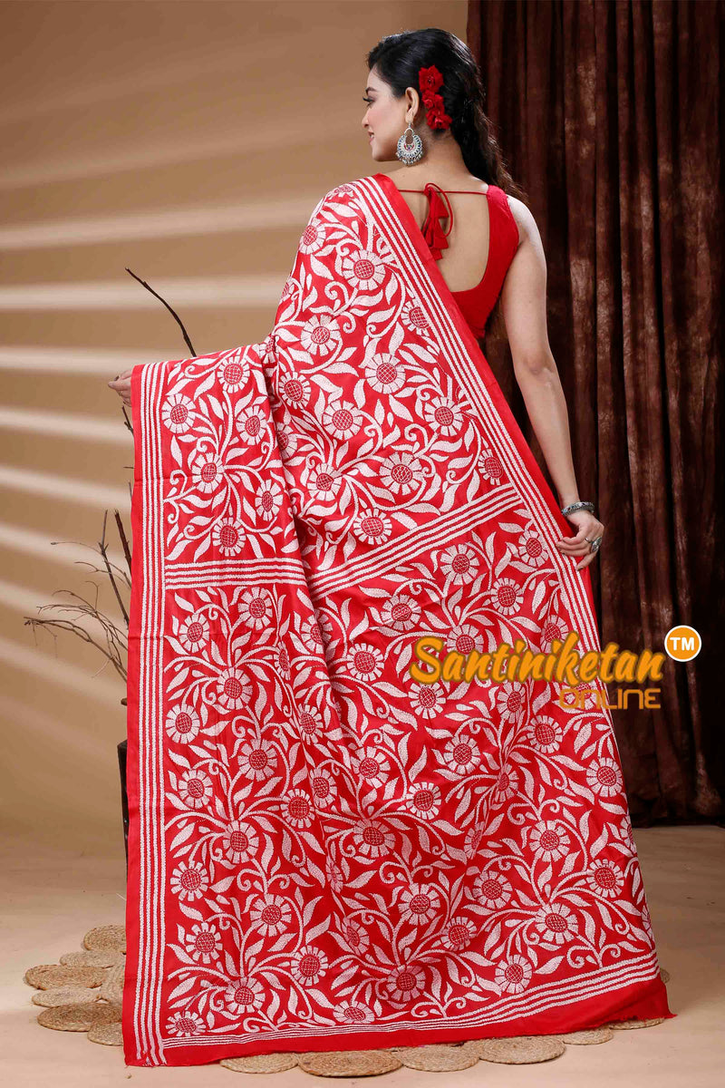 Pure Bangalore Silk Kantha Stitch Saree SN202311417