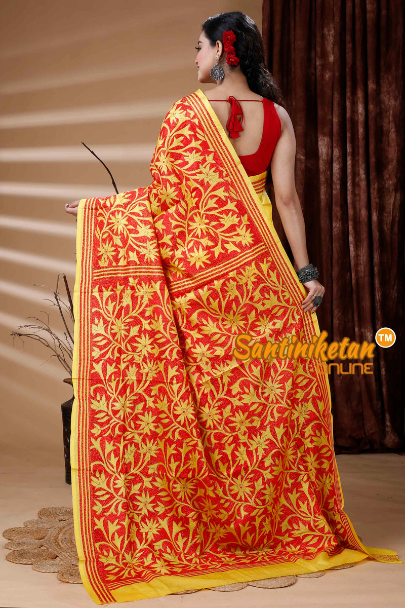 Pure Bangalore Silk Kantha Stitch Saree SN202311504