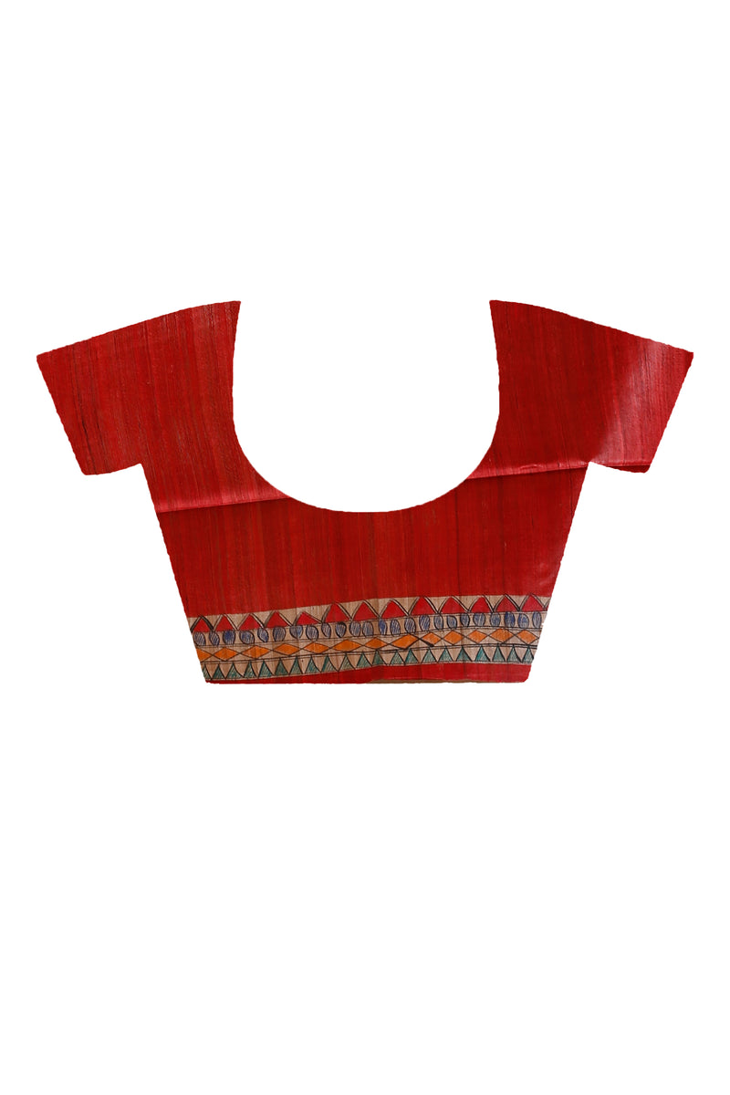 Pure Ghicha Silk Handcrafted Madhubani Saree SN202312287