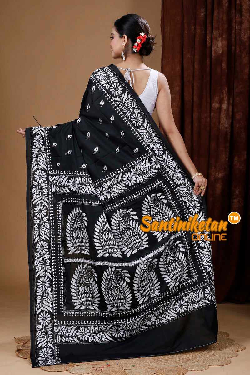 Butter Silk Kantha Stitch Saree SN202312586