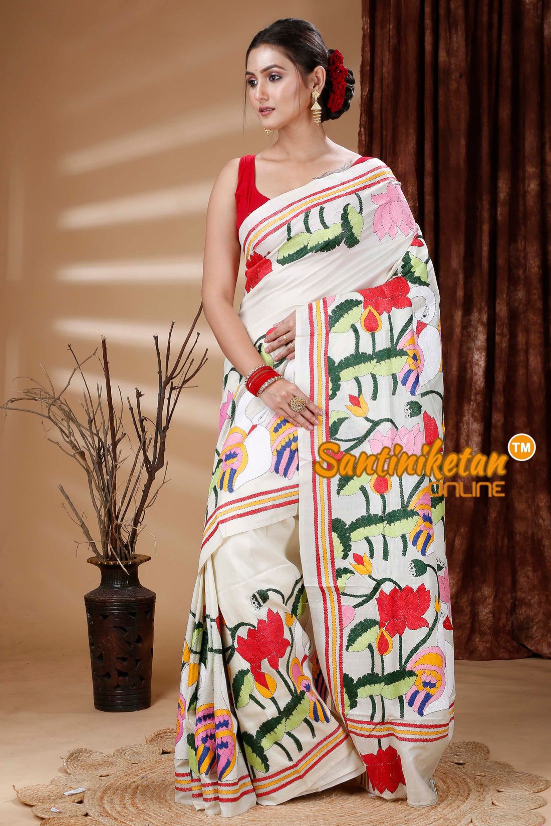 Tussar Silk Kantha Stitch Saree SN202312986