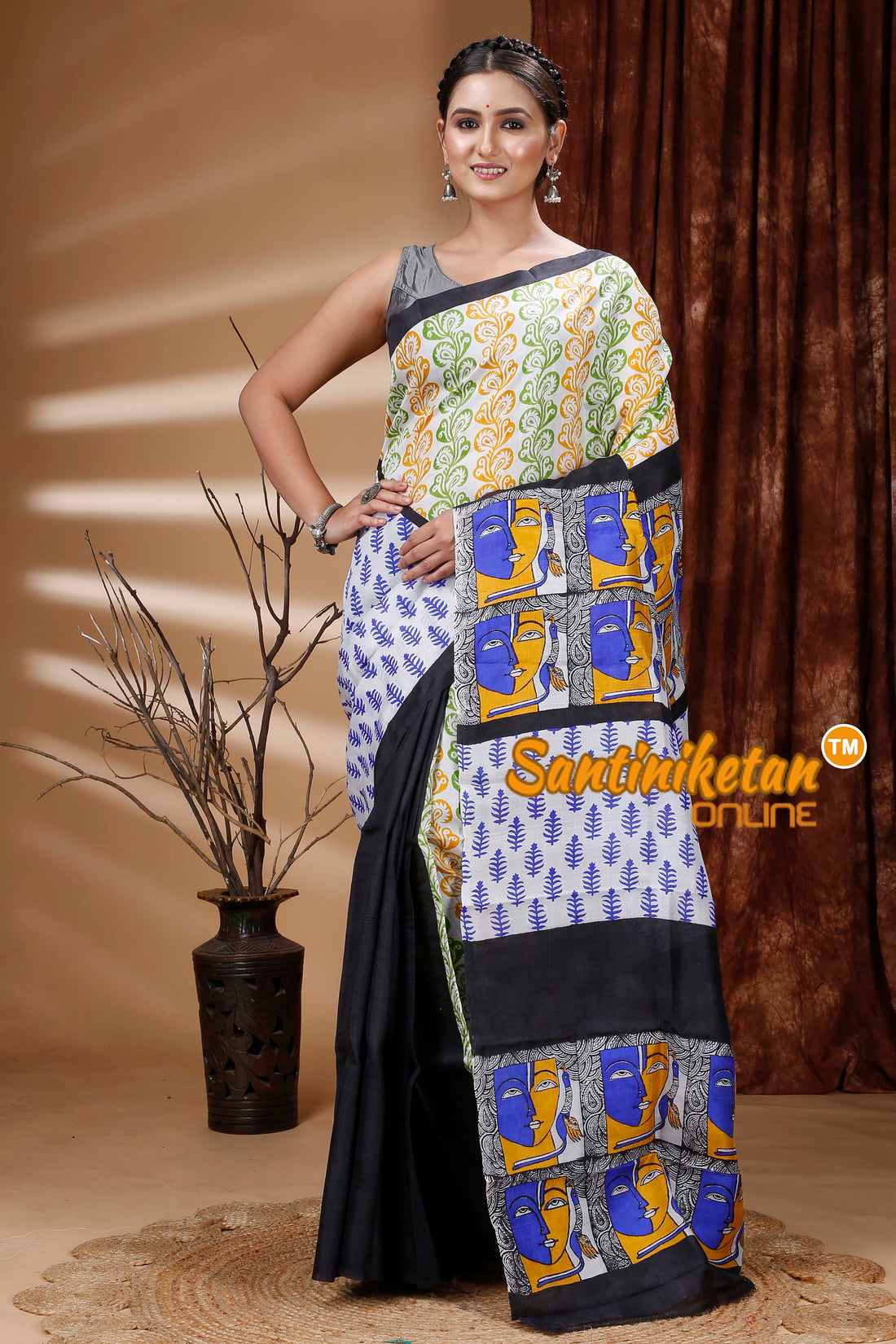 Hand Block On Murshidabad Silk SN202313355