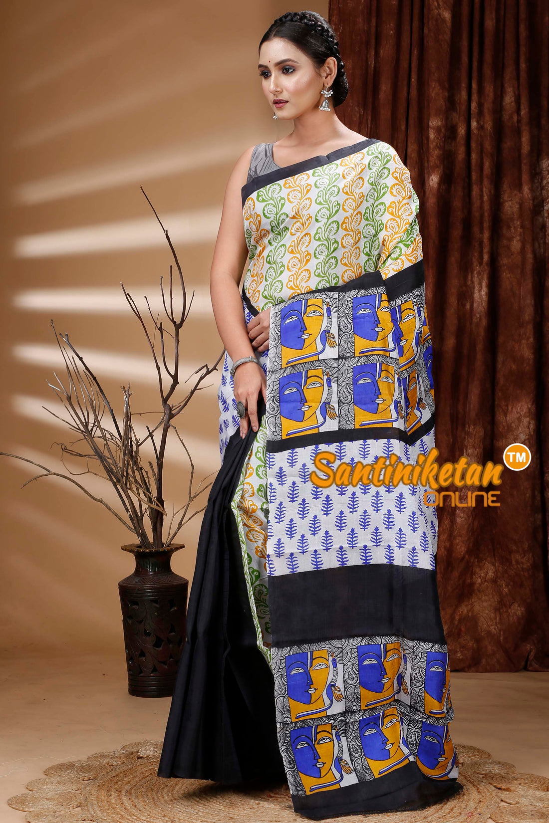Hand Block On Murshidabad Silk SN202313355