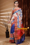 Pure Zari Tussar Hand Block Painted Saree SN202313495