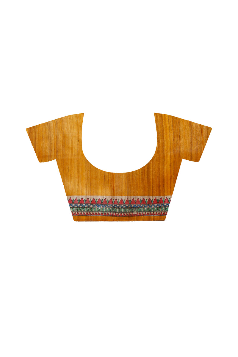 Pure Ghicha Tussar Silk Handcrafted Madhubani Saree SN202313886