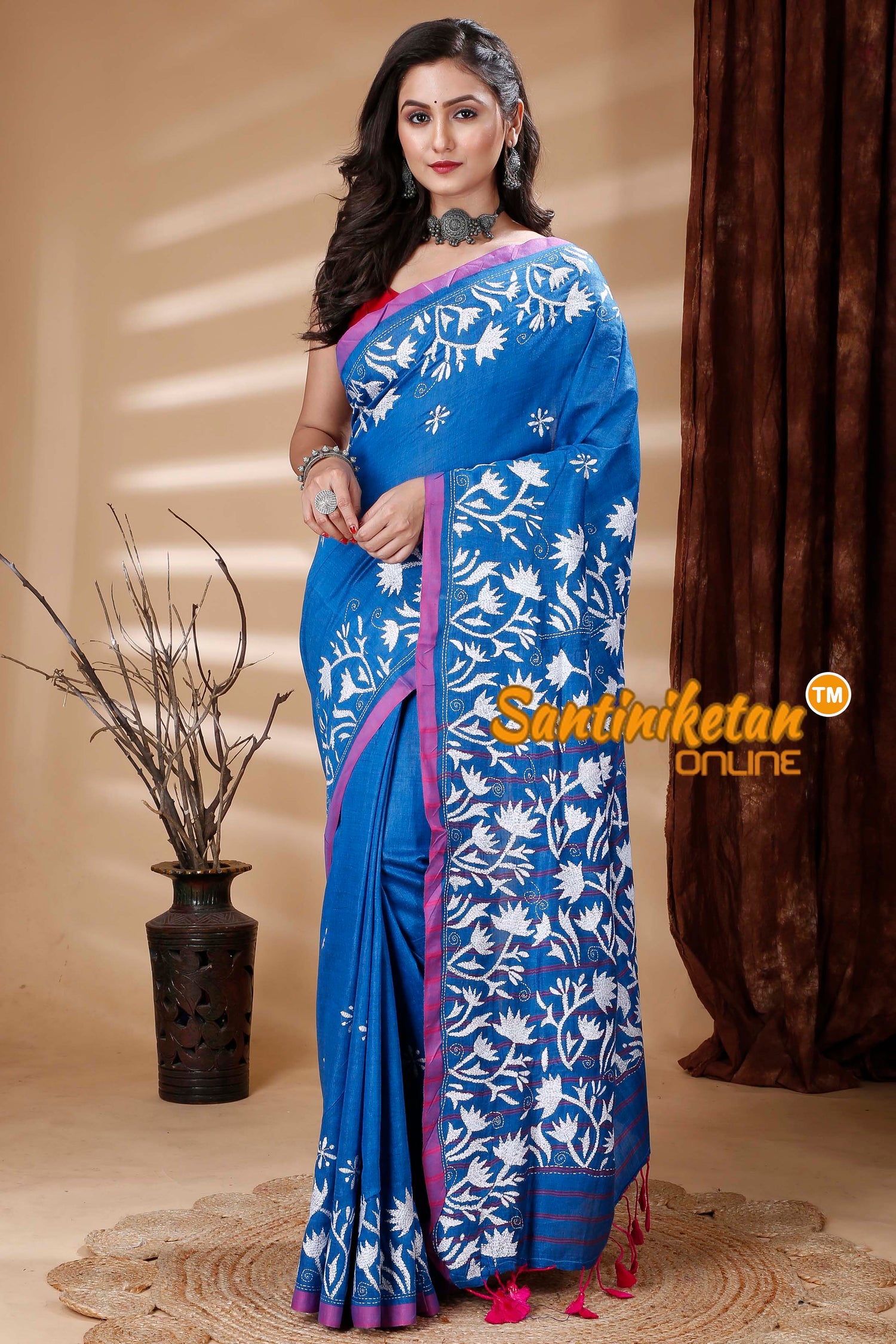 Pure Soft Cotton Kantha Stitch (Hand Embroidery) Saree SN202313964