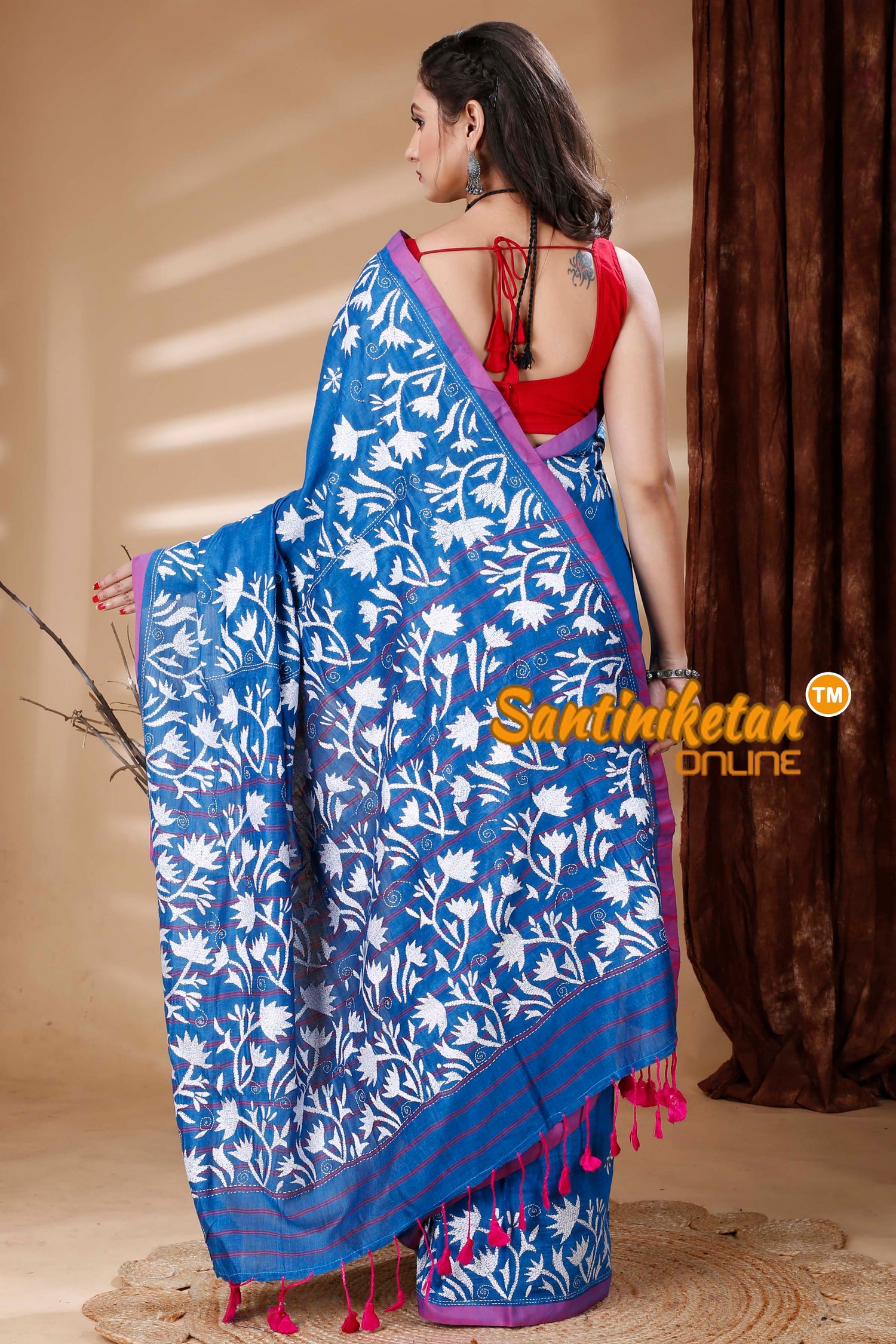 Pure Soft Cotton Kantha Stitch (Hand Embroidery) Saree SN202313964