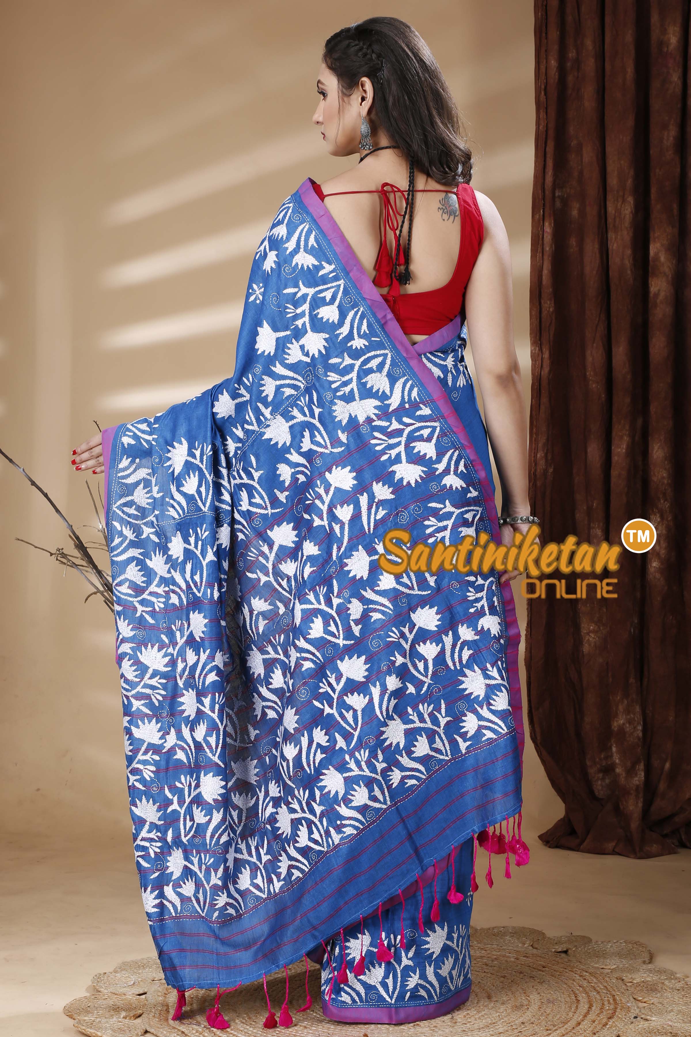 Pure Soft Cotton Kantha Stitch (Hand Embroidery) Saree SN202313964