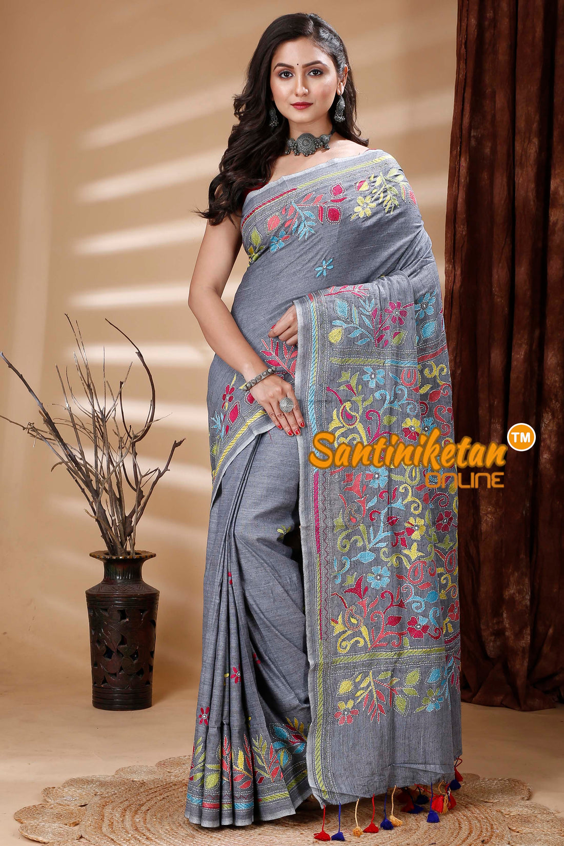 Pure Soft Cotton Kantha Stitch (Hand Embroidery) Saree SN202313990