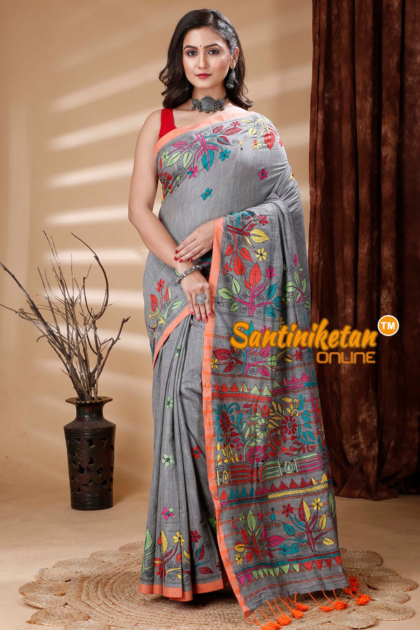 Pure Soft Cotton Kantha Stitch (Hand Embroidery) Saree SN202313995