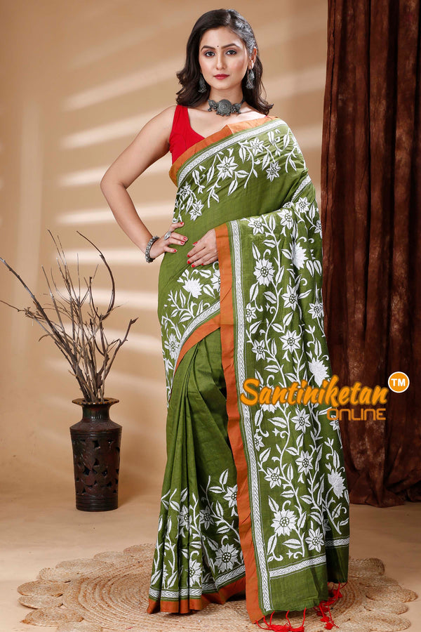 Pure Soft Cotton Kantha Stitch (Hand Embroidery) Saree SN202314025