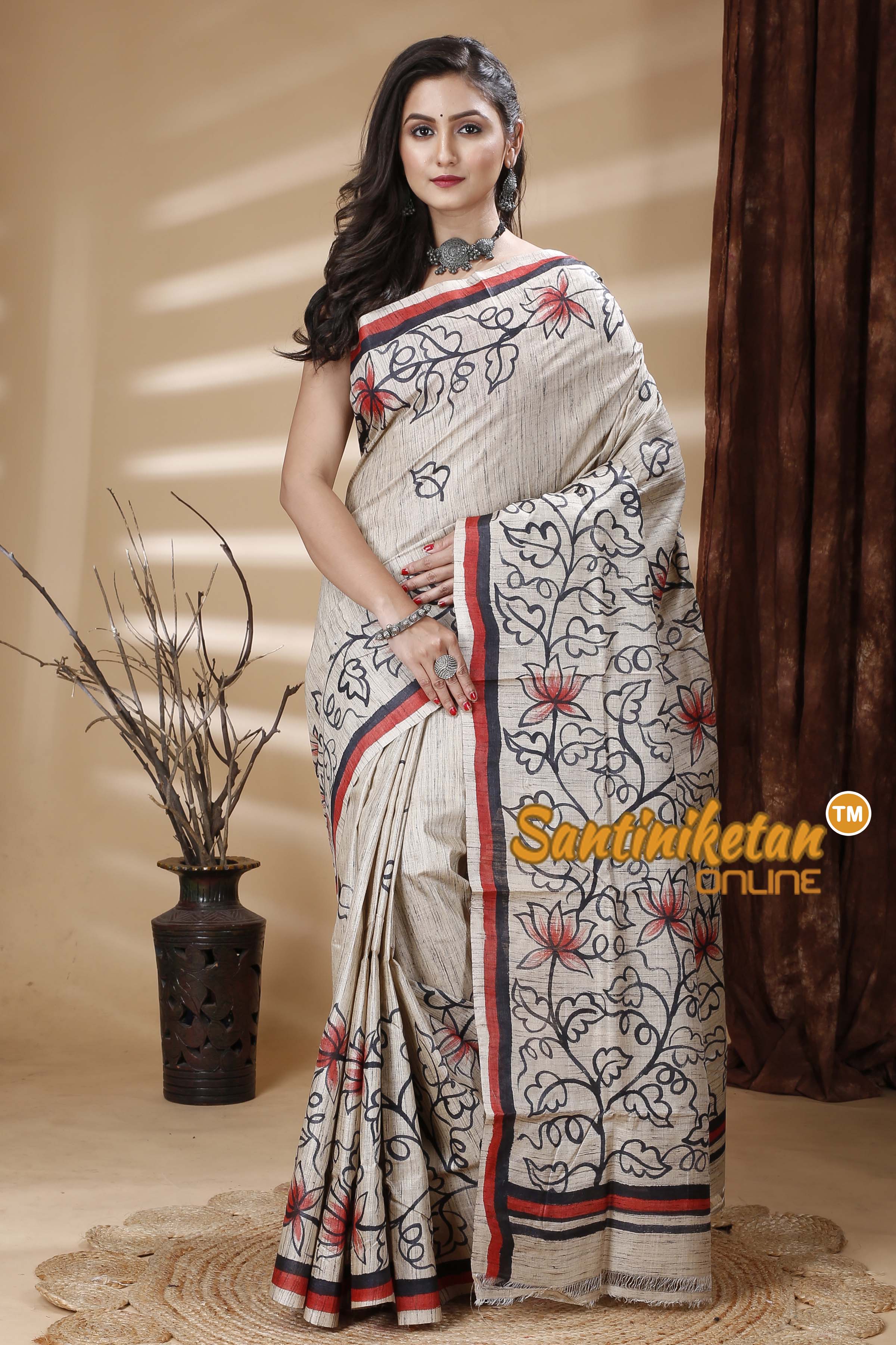 Hand Painted Pure Ketiya Tussar Silk Saree SN202314065