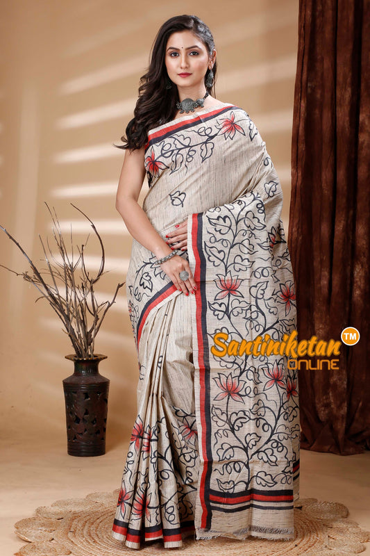 Hand Painted Pure Ketiya Tussar Silk Saree SN202314065