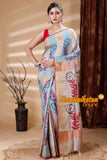 Hand Painted Zori Border Pure Ketiya Tussar Silk Saree SN202314115