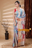 Hand Painted Zori Border Pure Ketiya Tussar Silk Saree SN202314115