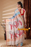 Hand Painted Zori Border Pure Ketiya Tussar Silk Saree SN202314115