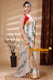 Hand Painted Zori Border Pure Ketiya Tussar Silk Saree SN202314120