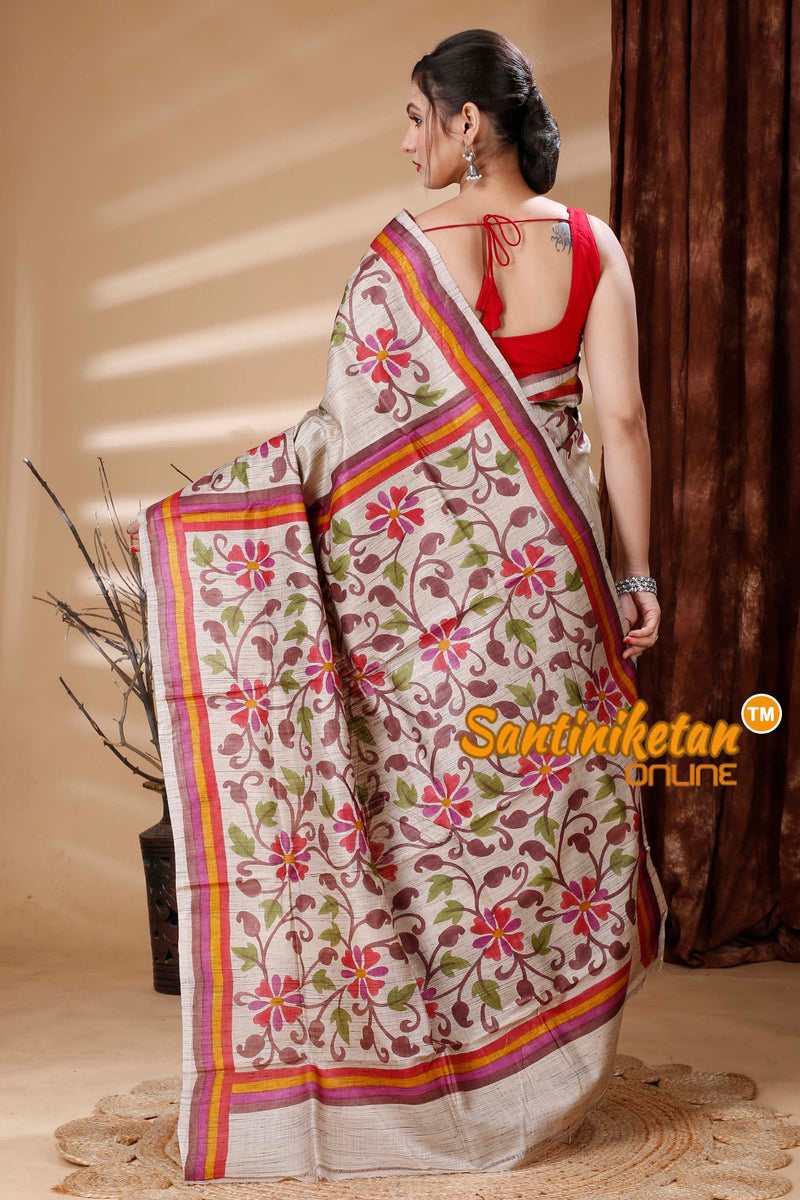 Hand Painted Pure Ketiya Tussar Silk Saree SN202314165
