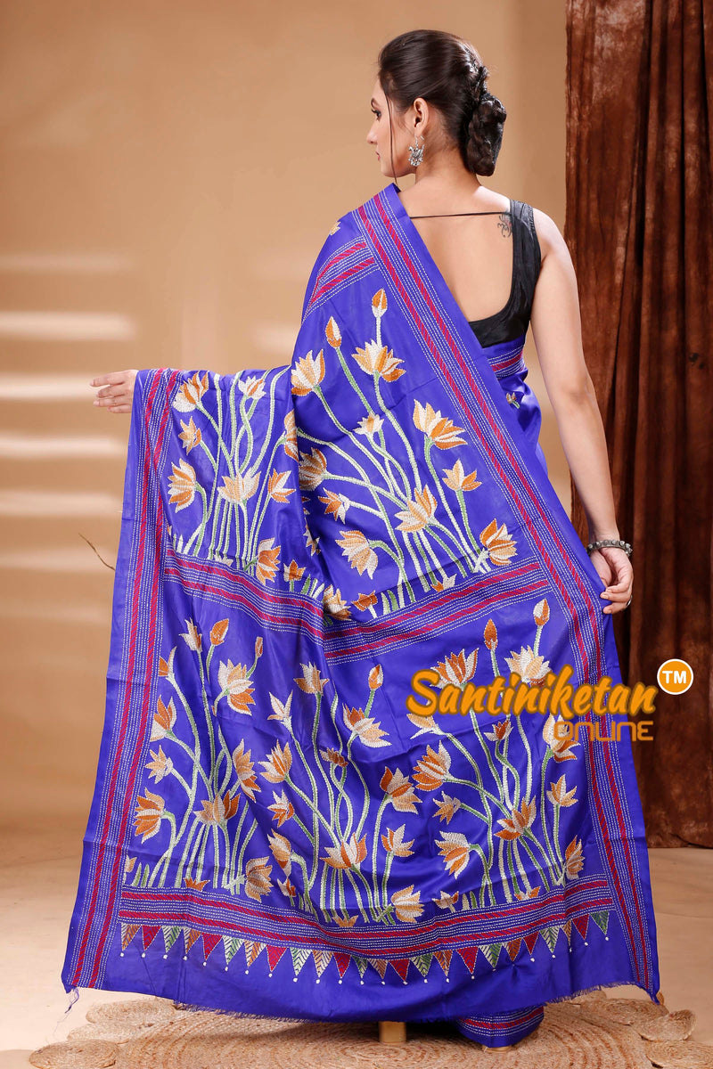 Pure Bangalore Silk Kantha Stitch Saree SN202314557