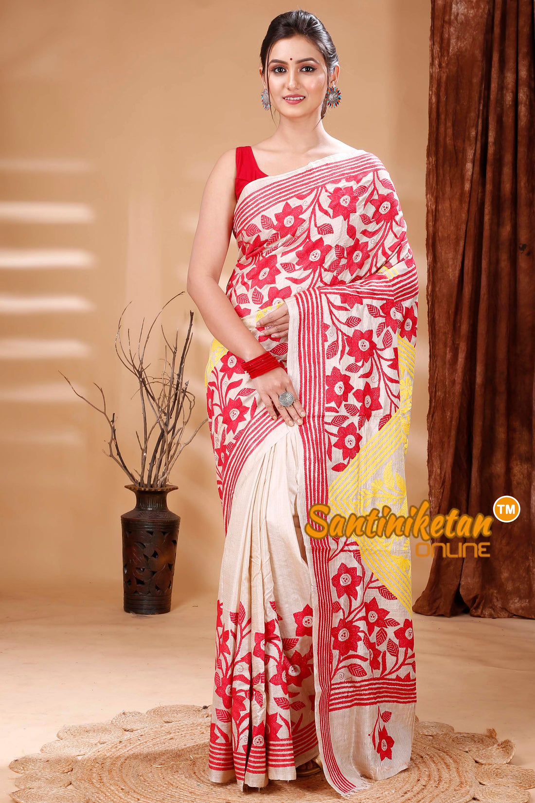 Pure Gachi Tussar Silk Kantha Stitch Saree SN202314607