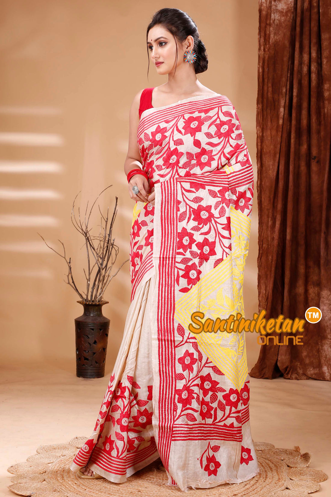 Pure Gachi Tussar Silk Kantha Stitch Saree SN202314607