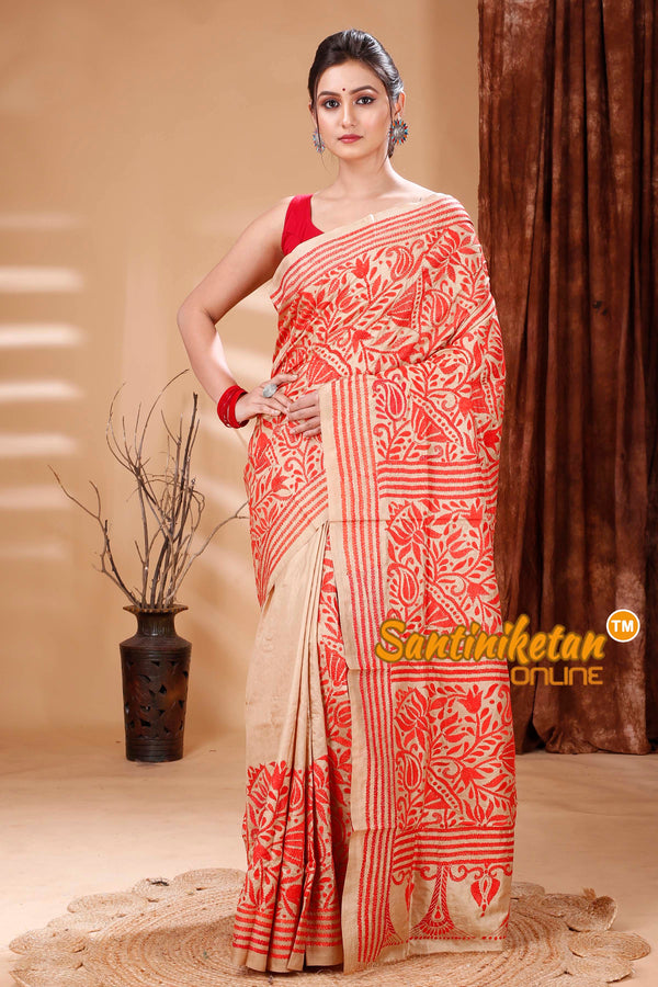 Pure Bangalore Silk Kantha Stitch Saree SN202314684
