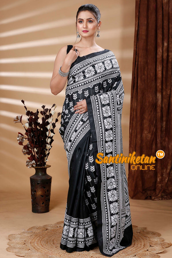 Pure Bangalore Silk Kantha Stitch Saree SN202314705
