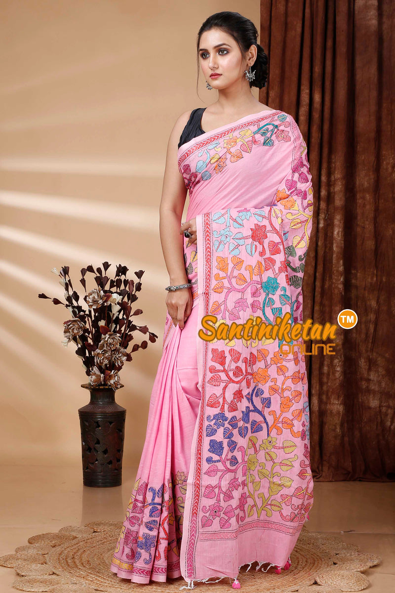 Pure Soft Cotton Kantha Stitch (Hand Embroidery) Saree SN202415226