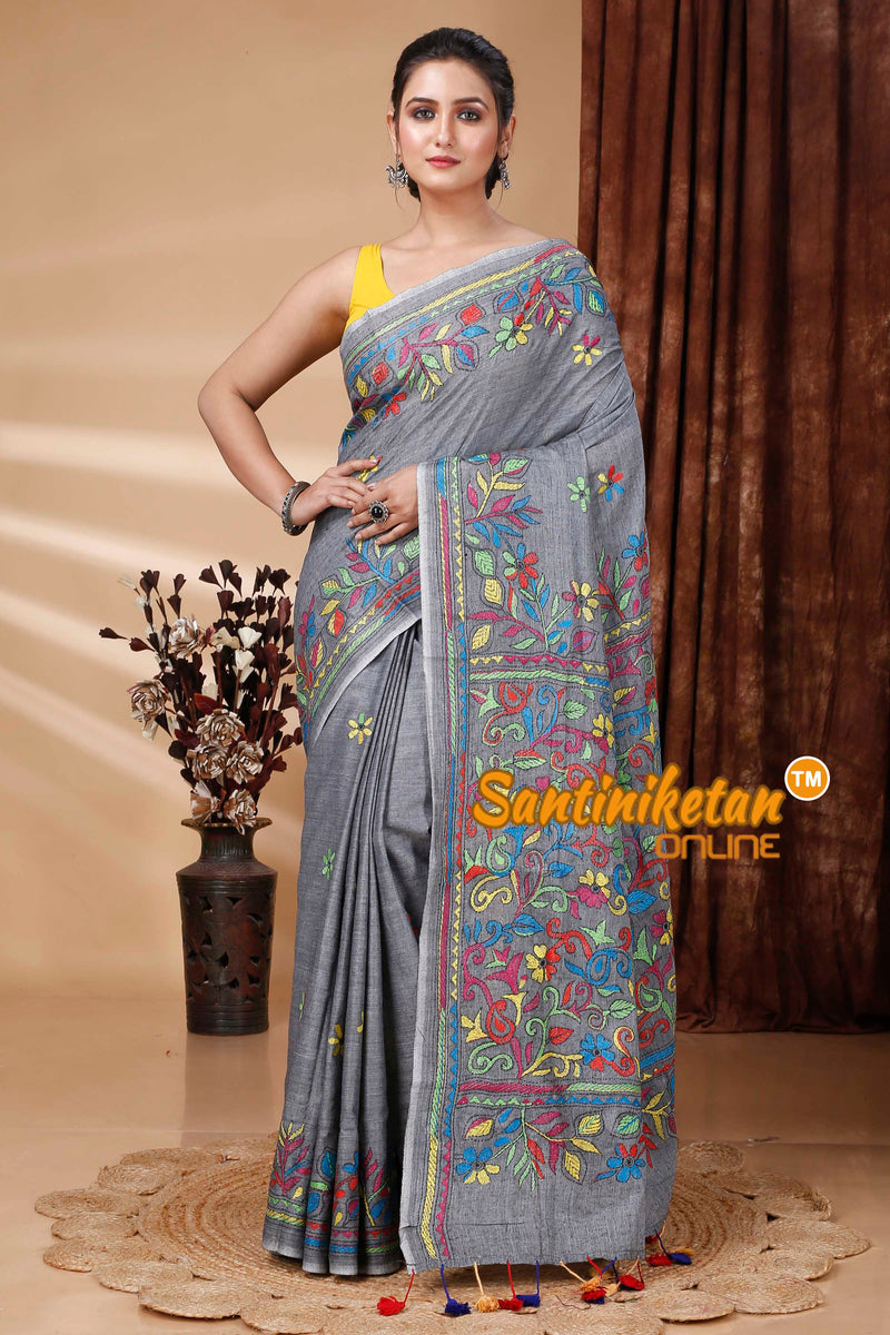 Pure Soft Cotton Kantha Stitch (Hand Embroidery) Saree SN202415402