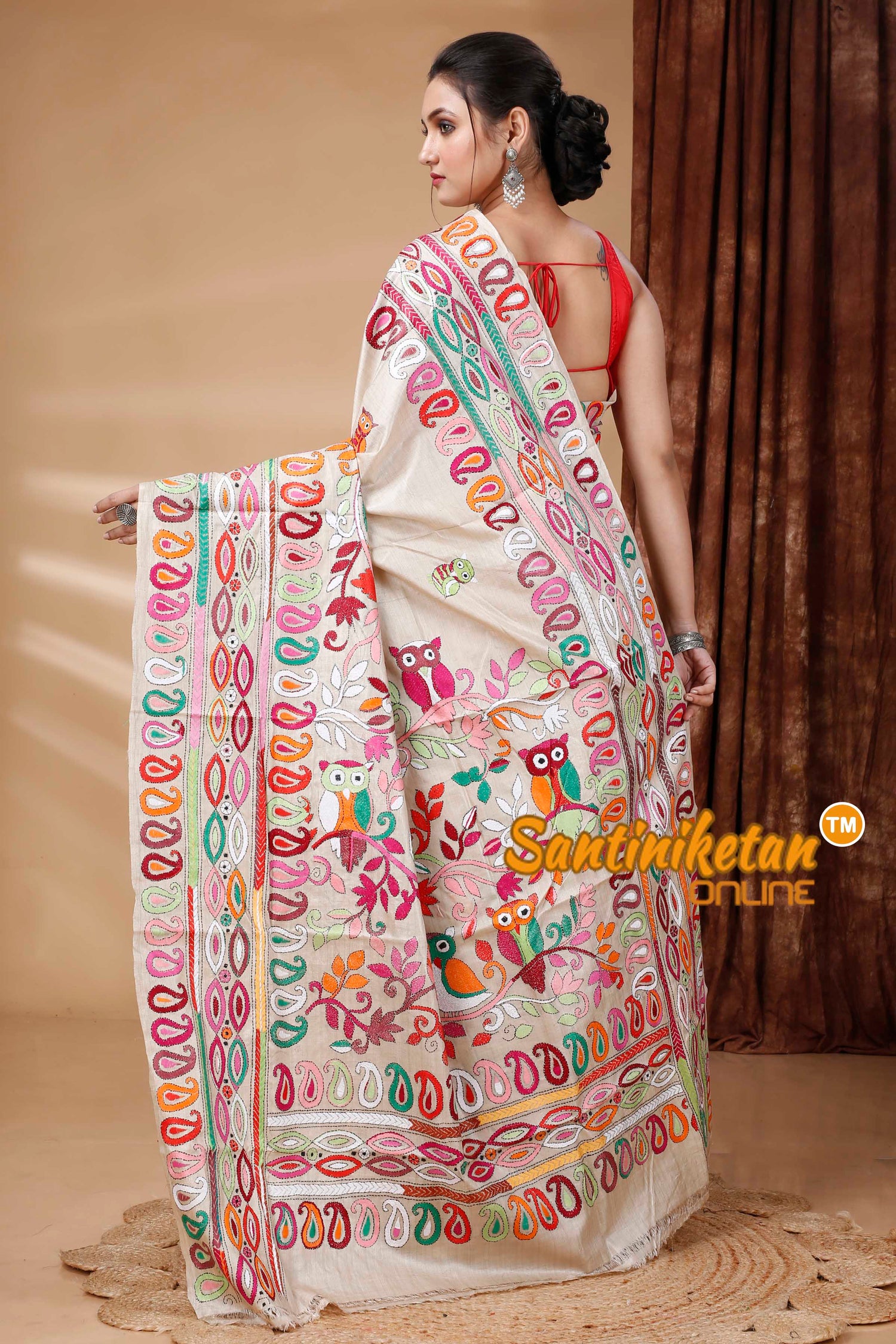 Pure Gachi Tussar Silk Kantha Stitch Saree SN202415478