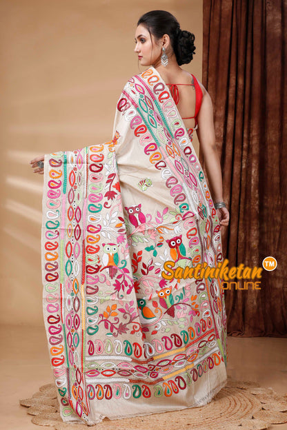 Pure Gachi Tussar Silk Kantha Stitch Saree SN202415478