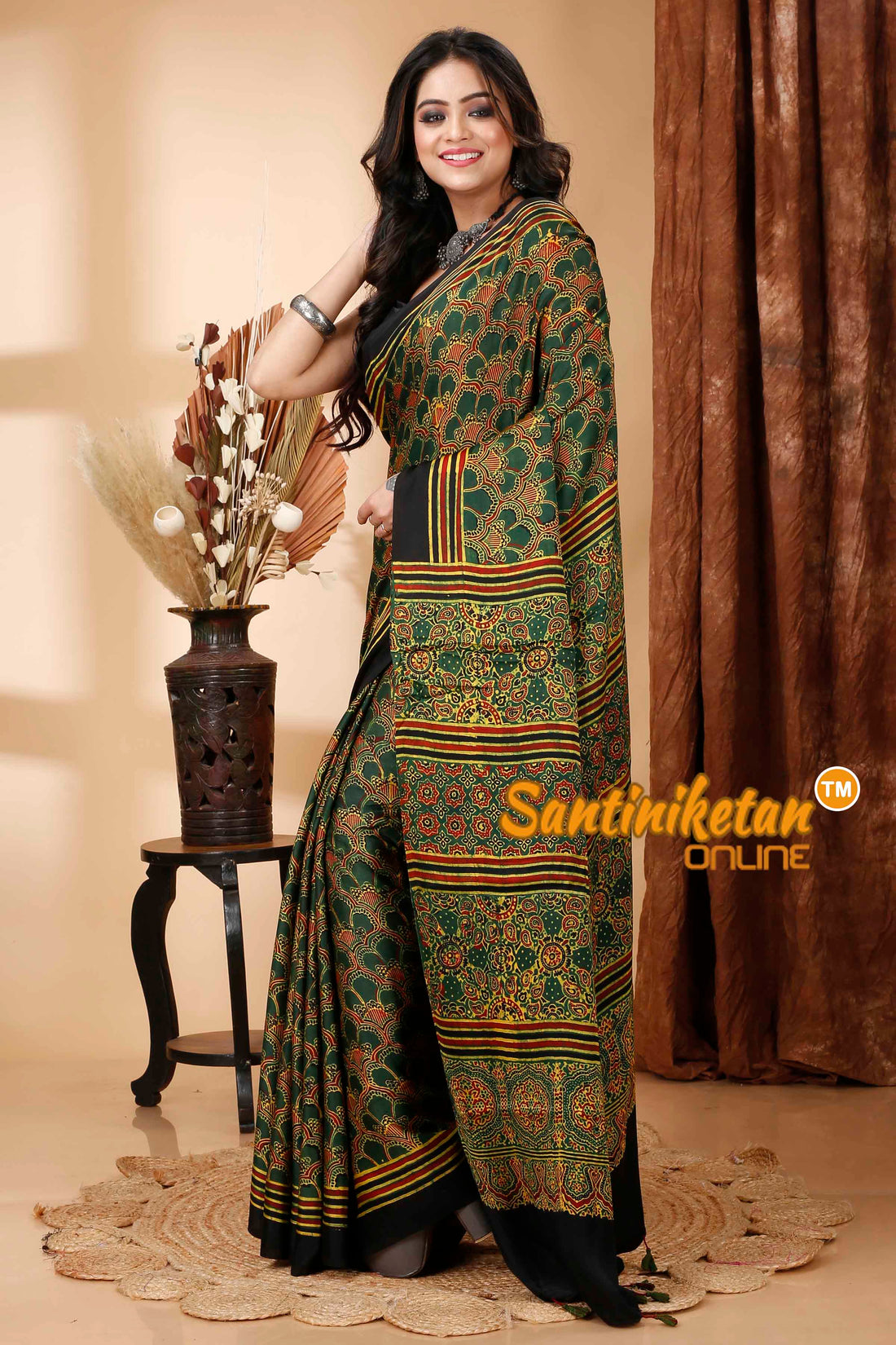 Ajrakh Hand Block On Modal Silk SN202415700