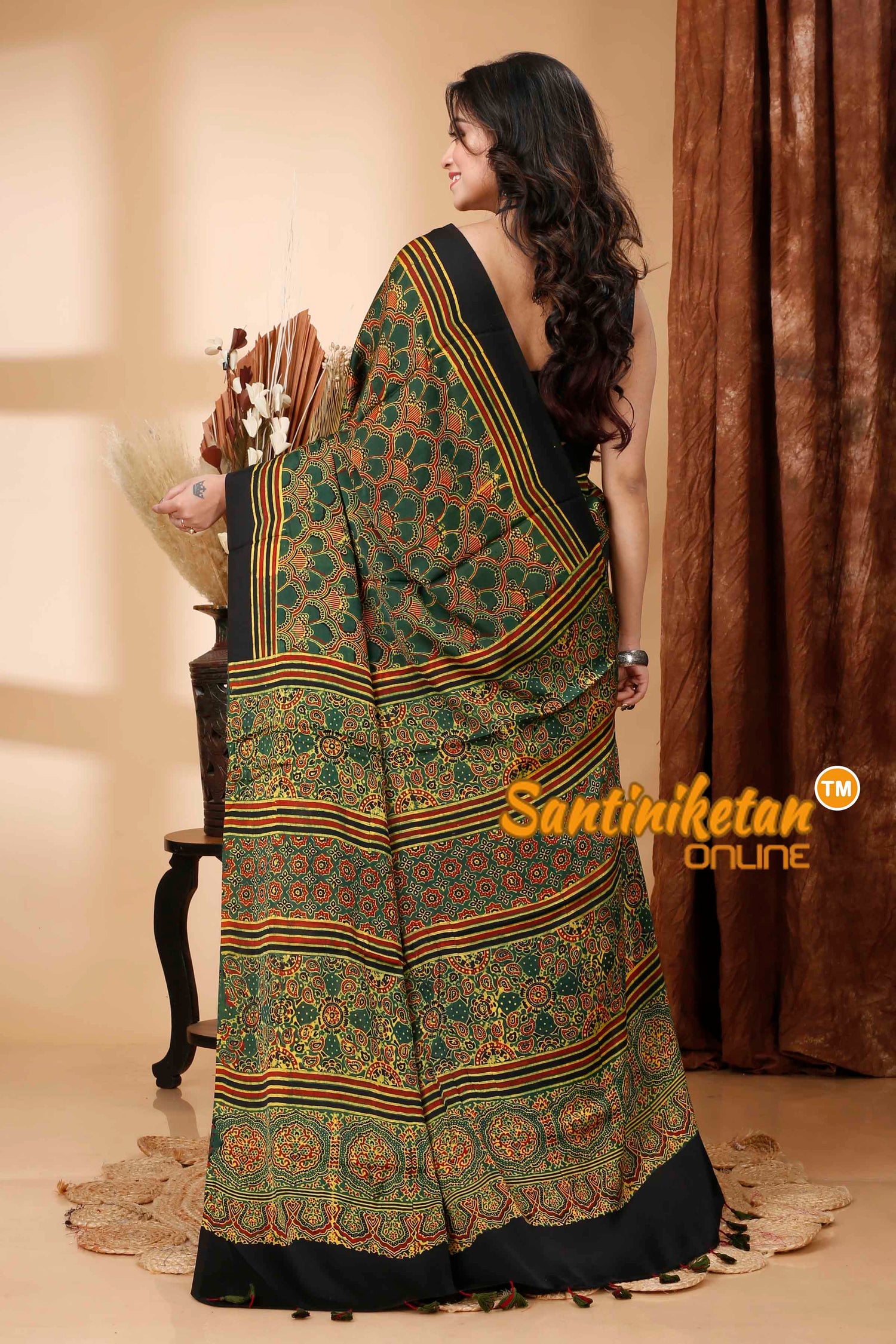 Ajrakh Hand Block On Modal Silk SN202415700