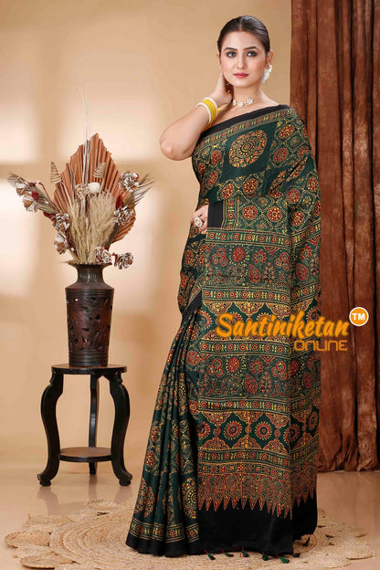 Ajrakh Hand Block On Modal Silk SN202416363