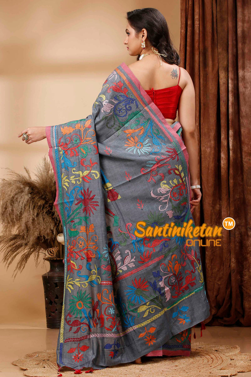 Pure Soft Cotton Kantha Stitch (Hand Embroidery) Saree SN202416751