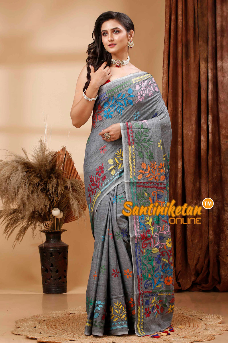 Pure Soft Cotton Kantha Stitch (Hand Embroidery) Saree SN202416817