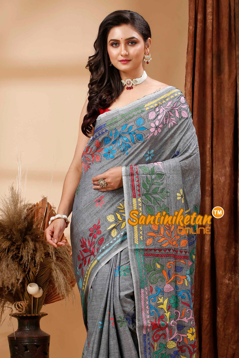 Pure Soft Cotton Kantha Stitch (Hand Embroidery) Saree SN202416817