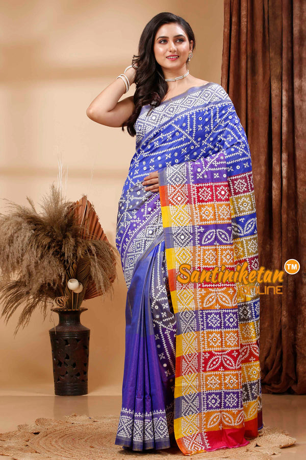 Pure Bishnupur Silk(Katan) Gujarati Stitch Saree SN202417075